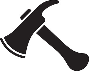 axe and stump vector silhouette