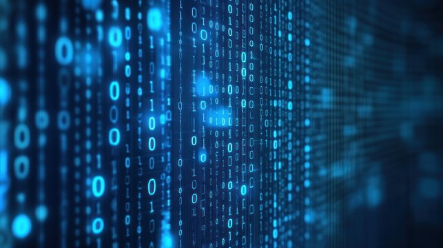 Blue binary code stream data flow technology