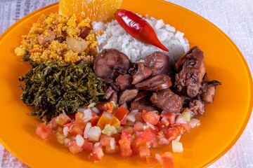 Dish with feijoada, typical Brazilian food