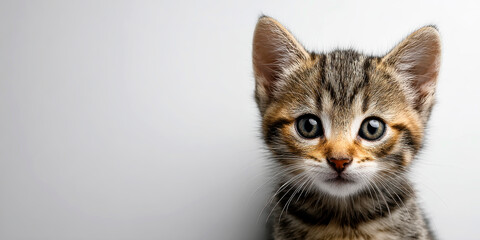 Obraz premium A photo-realistic kitten on a blank background