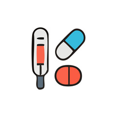 vector illustration with a medical theme, featuring medical related illustration elements