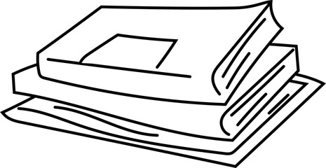 Stack of Books Illustration in Minimal Line Style for School Design