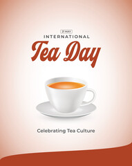 International Tea Day  Creative banner, poster, social media post, background, template, postcard vector