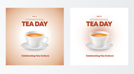 International Tea Day  Creative banner, poster, social media post, background, template, postcard vector