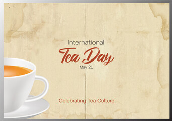 International Tea Day  Creative banner, poster, social media post, background, template, postcard vector