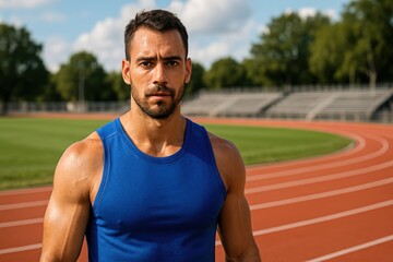 Obraz premium Athlete on outdoor track