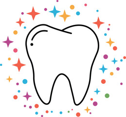 tooth,sparkle,health modern flat icon illustration for dental care design vector graphic for hygiene campaign