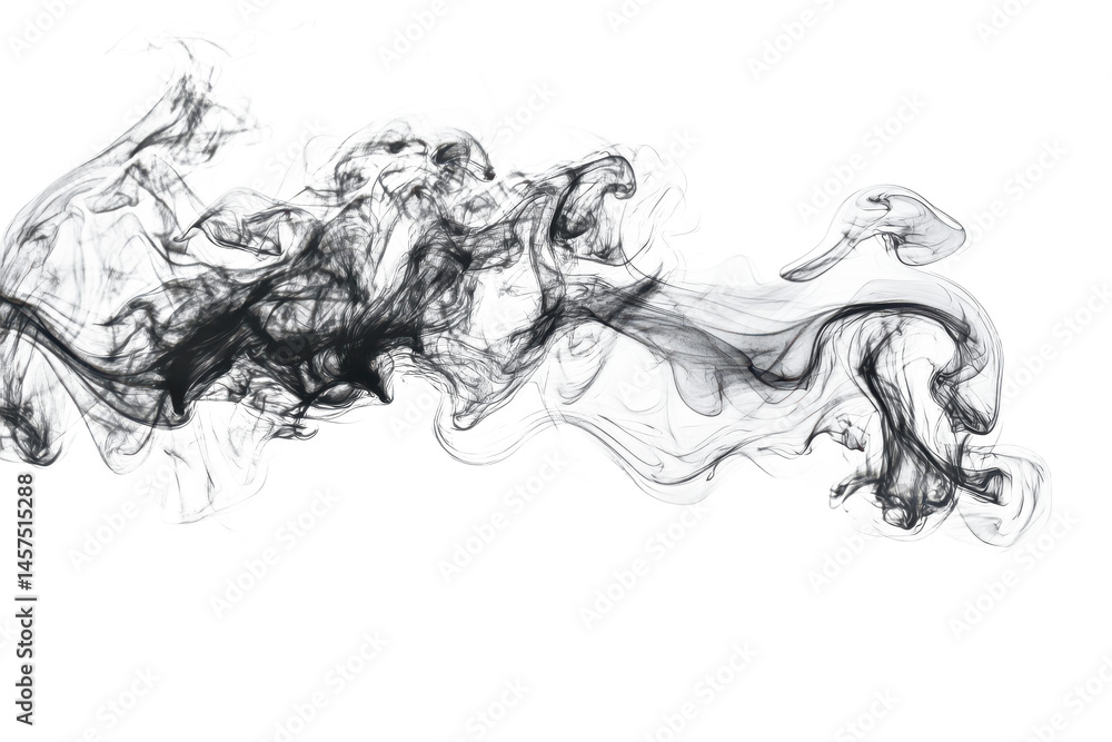 Poster abstract smoke pattern with grayscale tones creating a flowing and dynamic visual representation eff