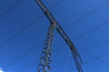 High voltage tower. Electricity power supply. Sweden, 2025.