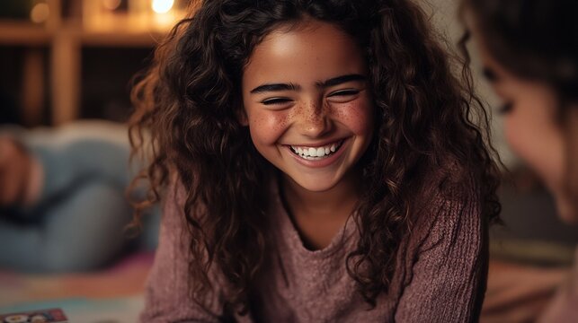 teen card game laugh group teen laughing while playing card game, pastel rug and group vibe