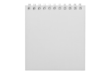 Blank spiral notepad on transparent background for creative texts. Isolated