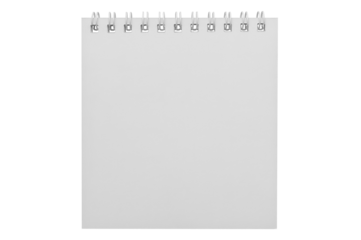 Blank spiral notepad on transparent background for creative texts. Isolated
