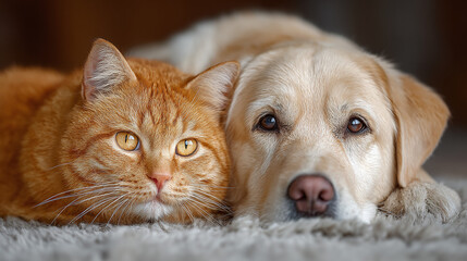 Cat and dog friendship bond affection loyalty
