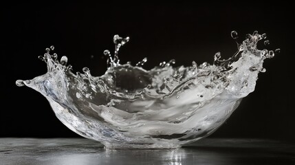 Splash of crystal-clear water captured in high-speed photography generative ai