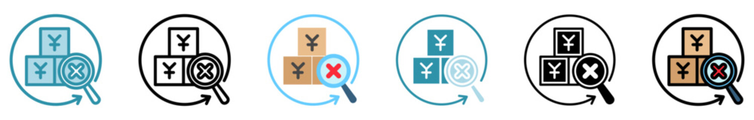 Monopoly Control multi style, mini illustration icon set. outline, flat, glyph, line color. vector for UI, UX, app, web, digital or print, related to trade war, economic competition, business, finance