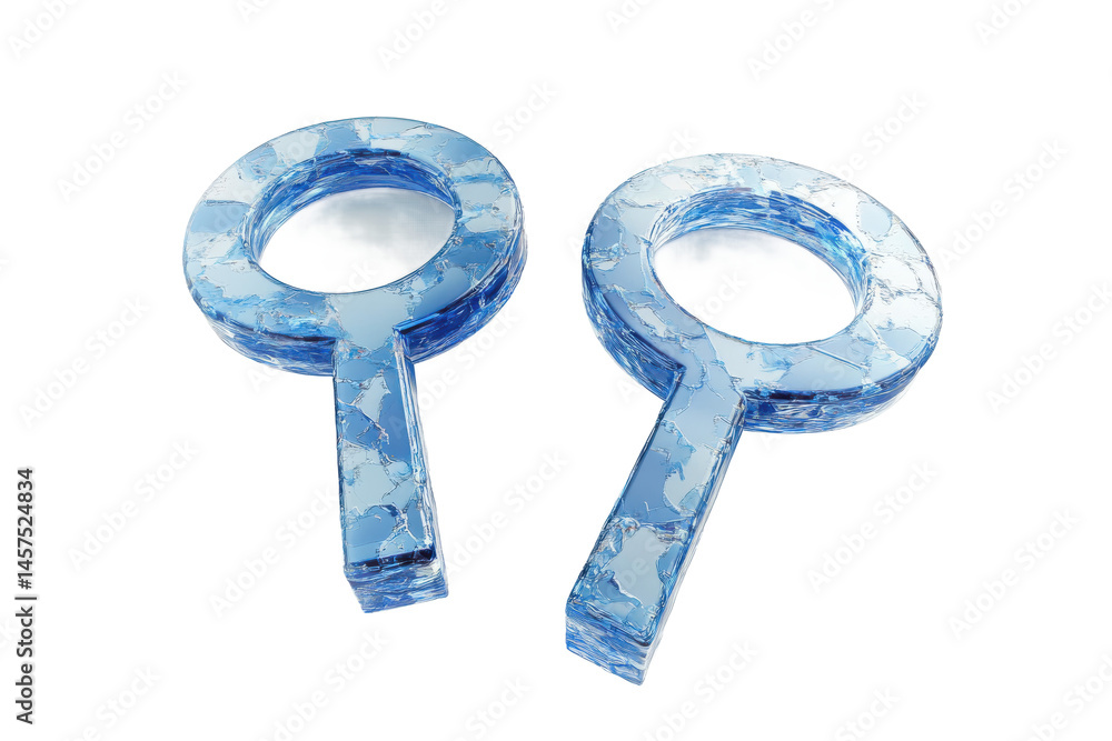 Poster two light blue keys with intricate designs lying side by side on a gray and black background surface