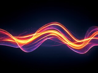 Fototapeta premium Abstract fractal light trails forming glowing wave shapes