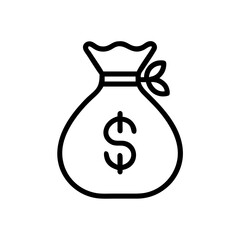 Money bag with dollar sign on white background