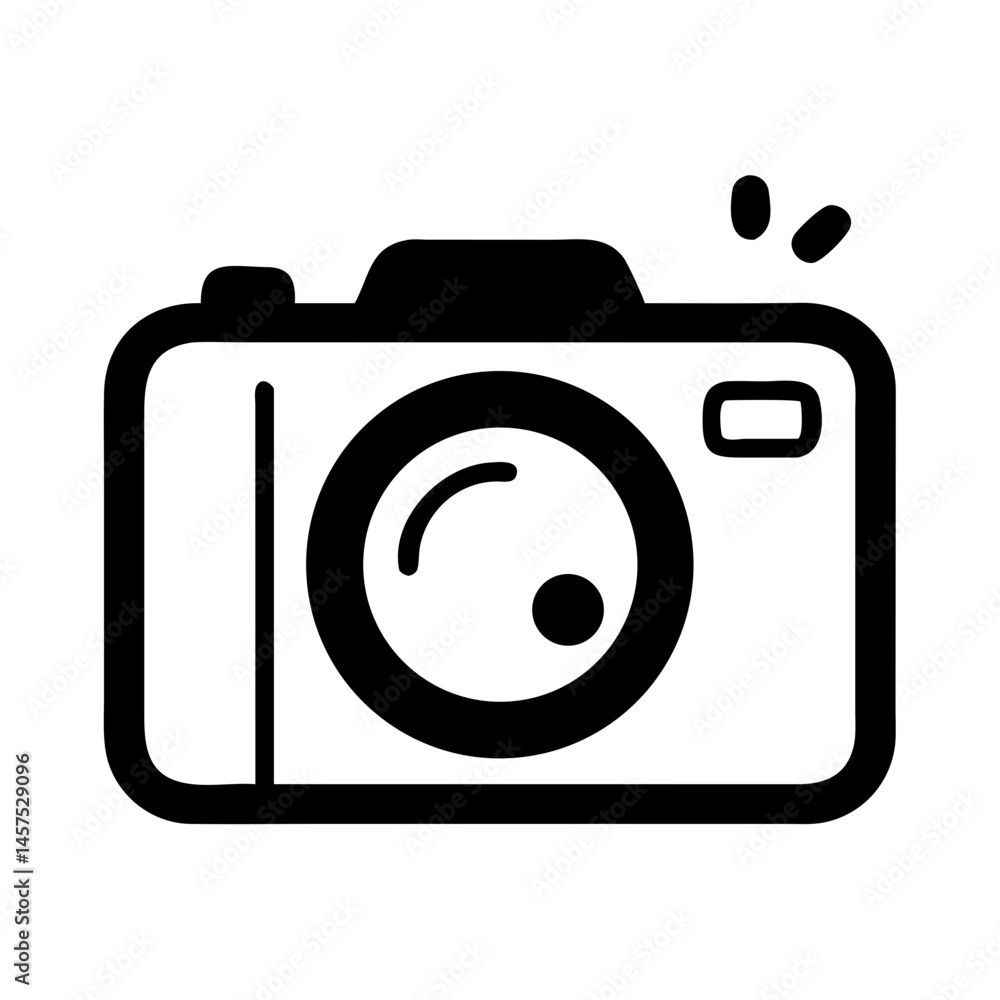 Poster camera icon illustration design in minimal style