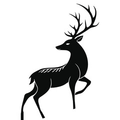 Elegant Stylized Deer Silhouette – Minimalist Nordic Vector Art