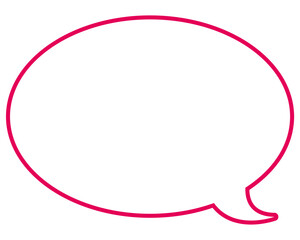 シンプルなカラー線の吹き出し　丸形