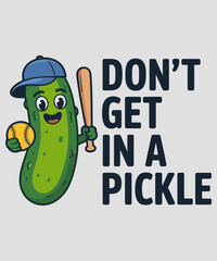 SoftBall Don't Get In A Pickle Funny SoftBall Retro Humor