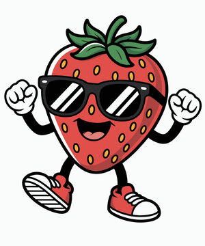 Naklejki Cool glasses Strawberry funny Strawberry Lover