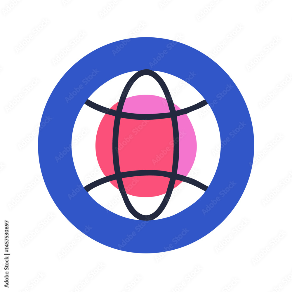 Poster abstract logo design with stylized globe and colorful elements