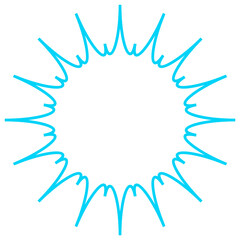 シンプルなカラー線の吹き出し　ギザギザした形