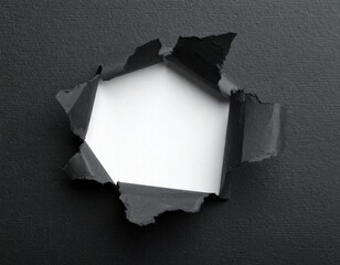 torn black paper with white underneath copy space, ripped paper background