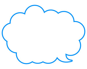 シンプルなカラー線の吹き出し　丸みのある雲形