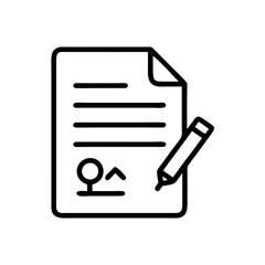 Document with a pen and signature on a white background