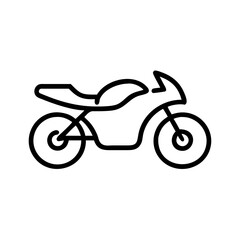 Line art motorcycle on a white background