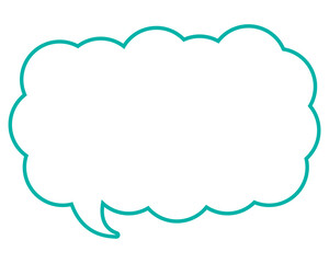 シンプルなカラー線の吹き出し　細長い雲形
