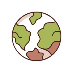 Illustration of Earth globe in flat design style