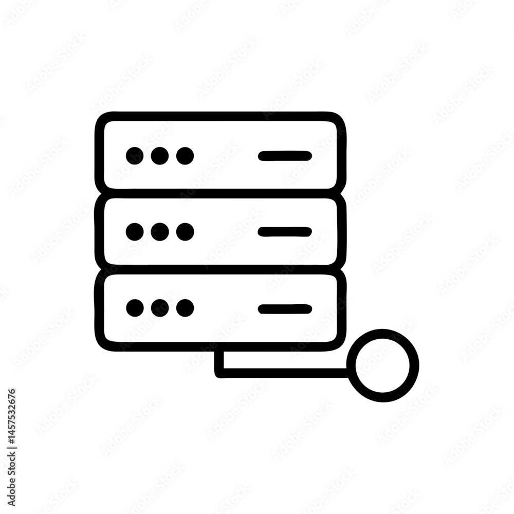 Poster server icon illustration representing data storage systems