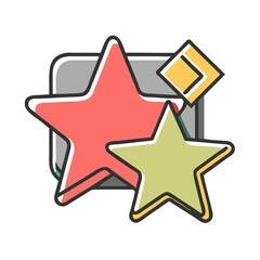 Obraz premium Colorful stars against a gray background