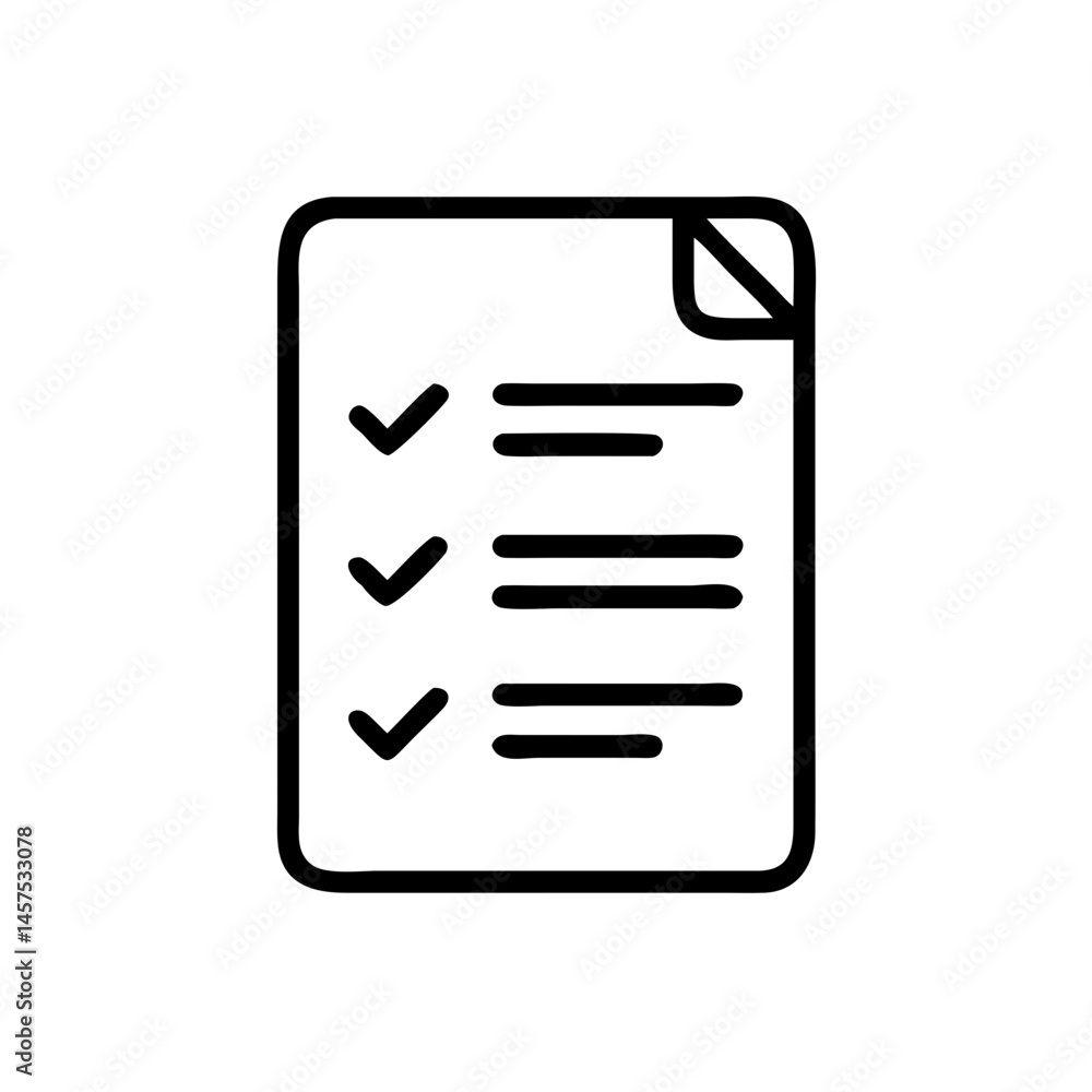 Poster checklist with check marks on a notepad