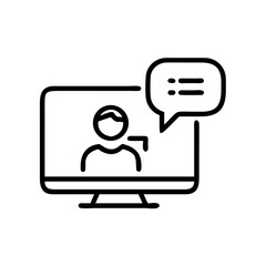 Person communicating on computer screen