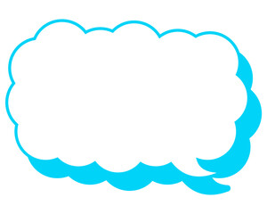 シンプルなカラー線の吹き出し　細長い雲形