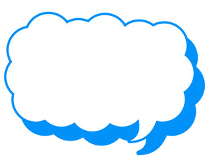 シンプルなカラー線の吹き出し　細長い雲形