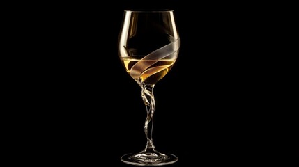 Golden white wine swirling in a crystal glass, elegant and comfortable generative ai