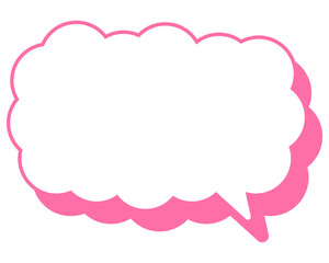 シンプルなカラー線の吹き出し　細長い雲形