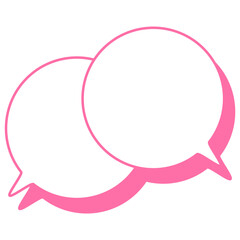 シンプルなカラー線の吹き出し　重なる会話