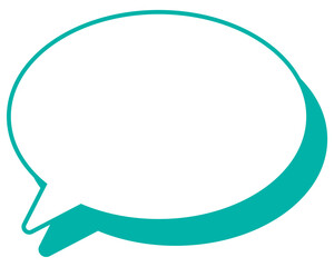 シンプルなカラー線の吹き出し　丸形