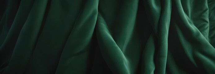 Obraz premium Deep emerald velvet textile, ideal for upholstery or decor , textile, fabric