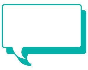 シンプルなカラー線の吹き出し　四角形