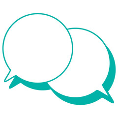 シンプルなカラー線の吹き出し　重なる会話