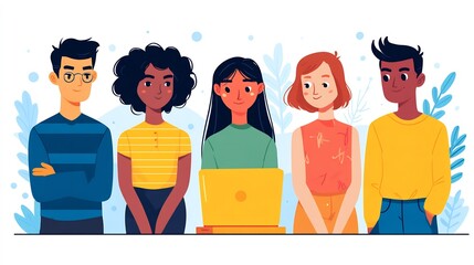 Diverse colleagues working on a virtual team-building challenge