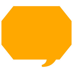 シンプルなカラーの吹き出し　角のある八角形